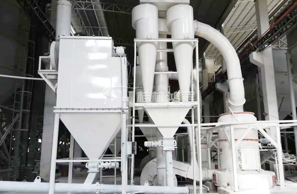 廣西省新型方解石磨粉機325目HCQ改進(jìn)型磨粉機配置雙旋風(fēng)收塵器